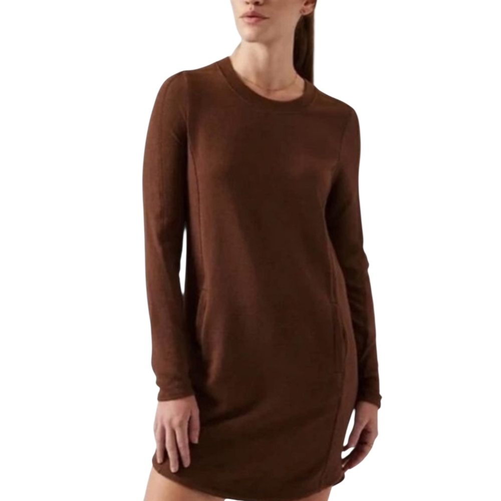 Athleta Brown Athleisure Sweater‎ Dress Size Medium